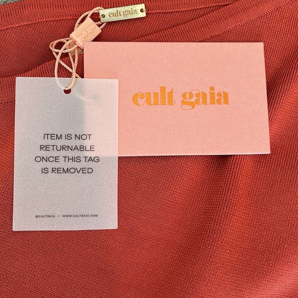 NWT Cult Gaia Knit Asymmetric Cut Out MIDI Dress In Meduim in Chili Color - Picture 11 of 13